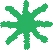 Ornamento em forma de asterisco na cor verde